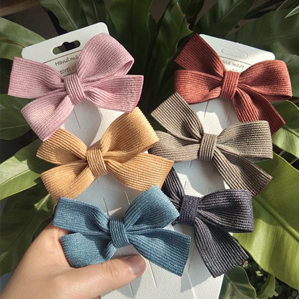 

3pcs velvet bow hair clips handmade hairpins for girls boutique kids headwear fabric bow children hair accessories, Slivery;white