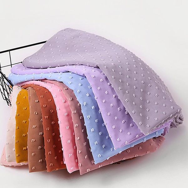 

scarves luxuey pom bubble chiffon hijab scarf women long shawl wrap muslim headband maxi islamic sjaal 175*70cm, Blue;gray
