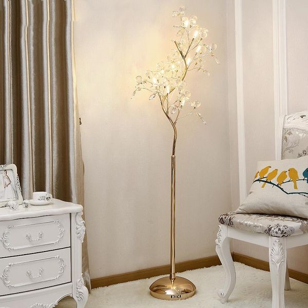 

european led crystal floor lamp designer postmodern living room bedroom decoration creative bedside tree shape standing lamp
