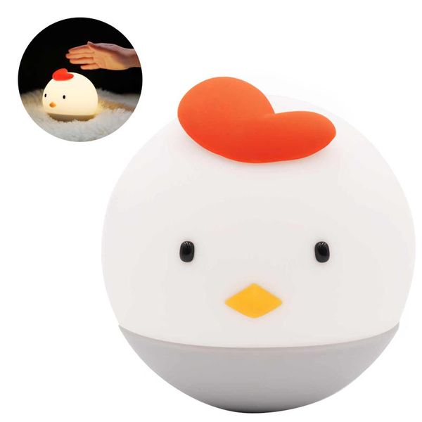 

night lights kids chick light soft silicone adjustable baby with touch sensor cute creative egg chicken lamp