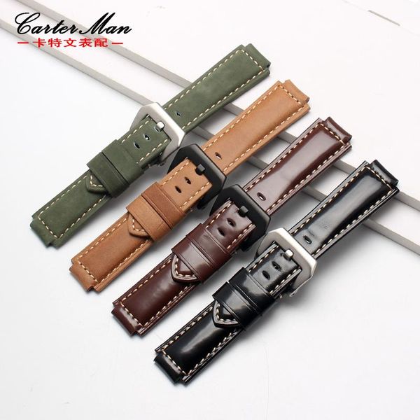 

watch bands genuine leather watchband 24*16mm for t2n738 t2n720 t2n700 men strap, Black;brown