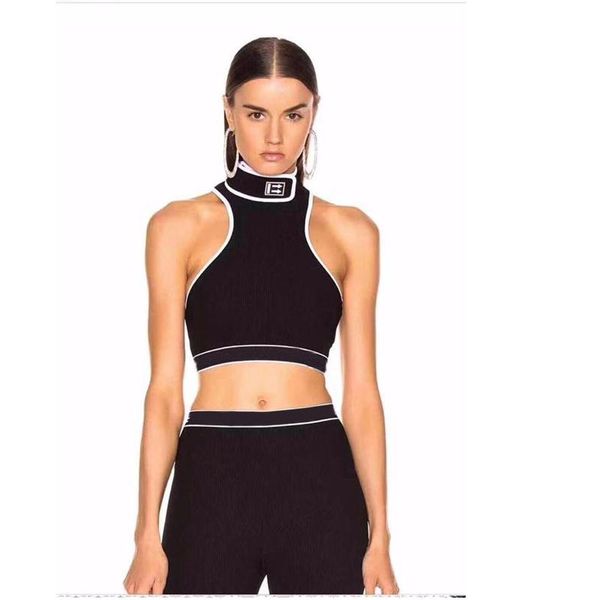 

women's two piece pants 2021 luxury design fashion letter printing boxing vest + high waist slim fitting bottomed yoga sports suit, White