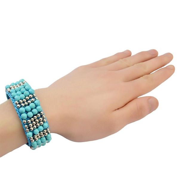 

charm bracelets 1pc fashion punk bohemian wide & bangles beads handmade braid for woemn adjustable jewelry, Golden;silver