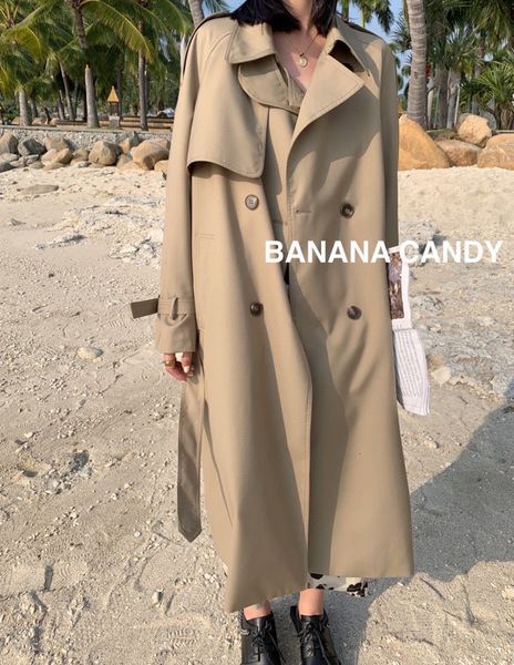 

luxury women's short coat2021 long coat loose knee length windbreaker for small children, Black;brown