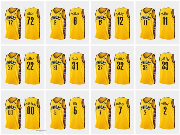 

printed custom men brooklynnetskyrie irving kevin durant caris levert jarrett allen nicolas claxton julius erving custom biggiecityjersey, Black