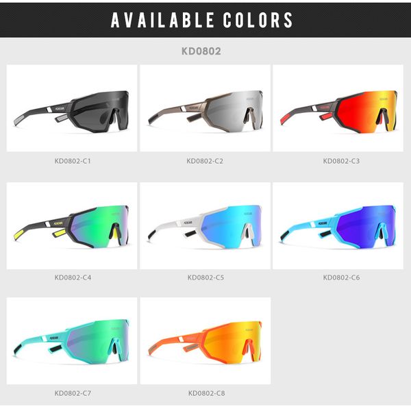 

kdeam new polarizing sunglasses tr90 one piece colorful sunglasses big frame riding sunglasses kd0802, White;black