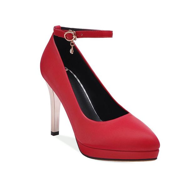 

dress shoes stilettos ultra-high with shallow mouth cingulate 33 pair in the spring of 2021-43 a word red wedding shoe buckle, Black