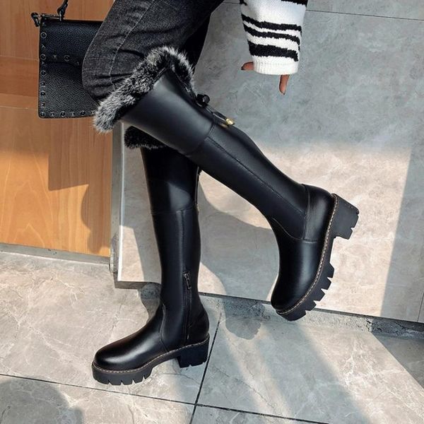 

boots 2021 versatile winter women's shoes plush snow boots-960-2, Black