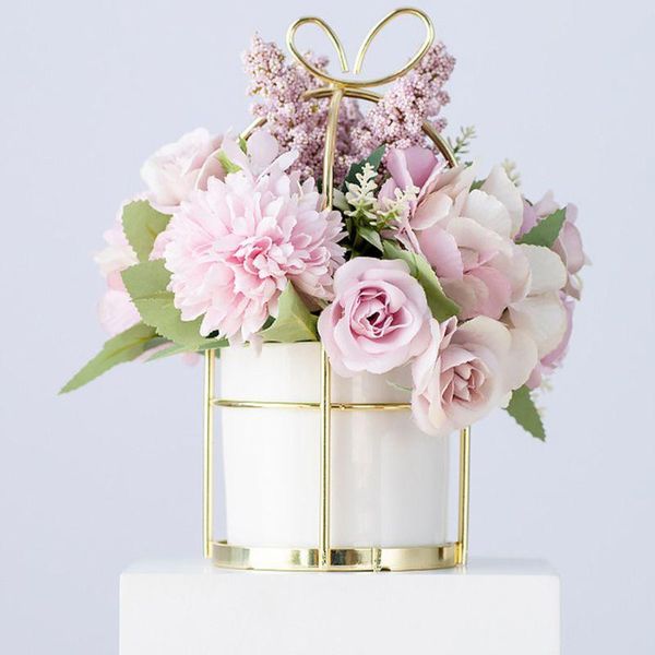 

decorative flowers & wreaths handmade romantic artificial blossom with berries simulation bouquet floral arrangement