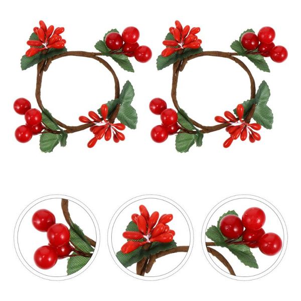 

napkin rings 2 pcs creative fake berry buckles christmas party table accessories