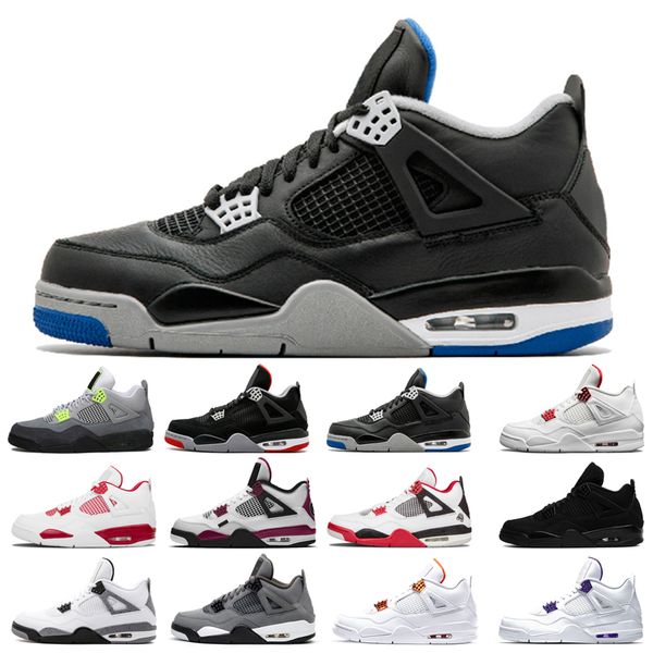 

2021 new basketball shoes 4s man cat taupe haze shimmer desert moss white oreo cement university blue sail pine green money travis bred diy