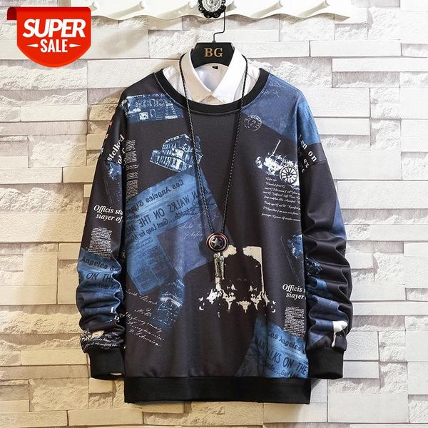 

autumn spring 2021 hoodies sweatshirt men's white loose hip hop punk pullover streetwear casual fashion clothes oversize 5xl #an1k, Black