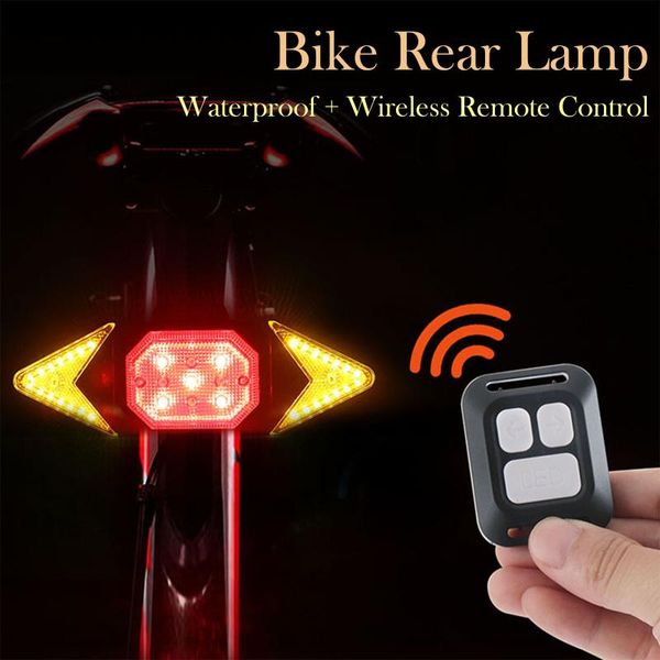 

smart home control rechargeable led bike rear lamp wireless remote cycling taillight