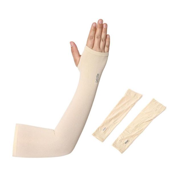 

elbow & knee pads mounchain outdoor summer ice silk sunscreen riding driving arm sleeve cover 36.5cm, Black;gray