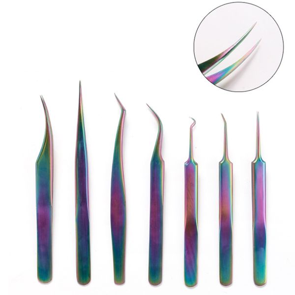

stainless steel colorful nail decorator tweezer false eyelash tweezers nails beauty tools