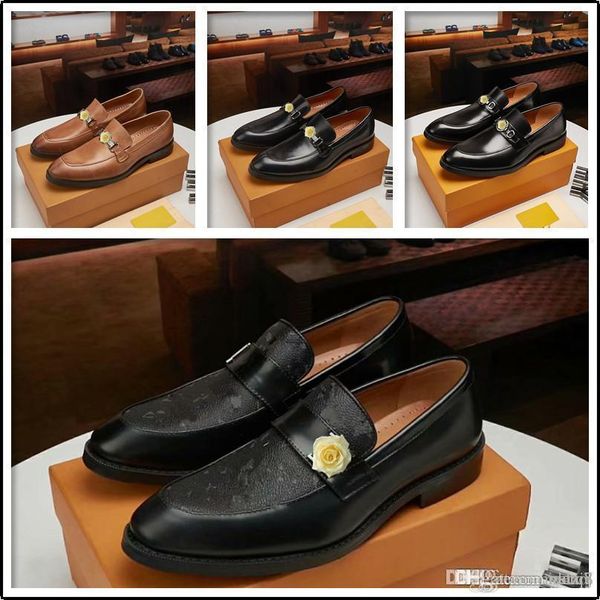

l5 loafers men dress shoes leather luxury men shoes formal coiffeur wedding men shoes classic sepatu slip on pria erkek ayakkabi 33, Black