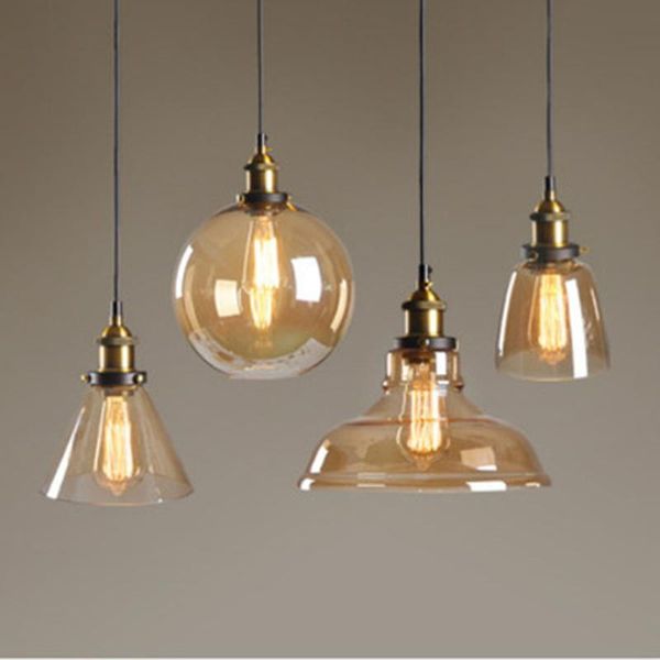 

pendant lamps modern loft glass chandelier creative industrial style cafe bar counter living room single head dining lamp