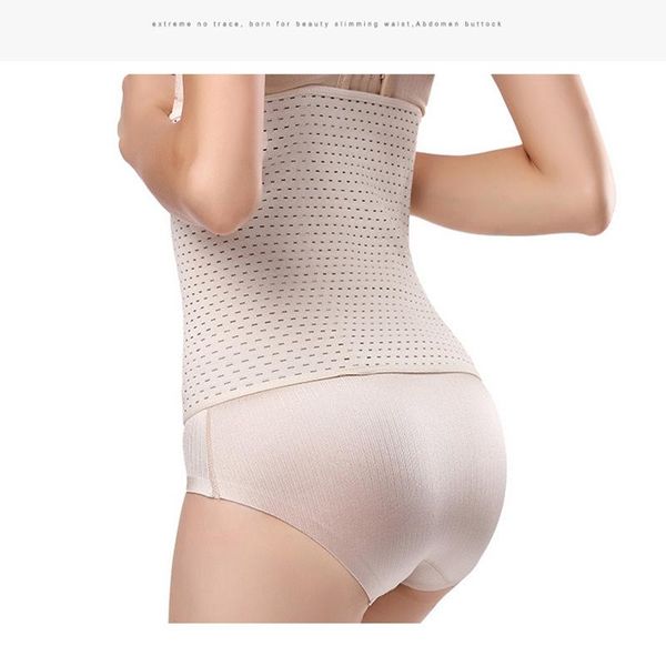 

women's shapers women ultra-thin seamless high waist lace shapewear hollow 6-breasted magic elastic breathable corset beltabdomen belt, Black;white