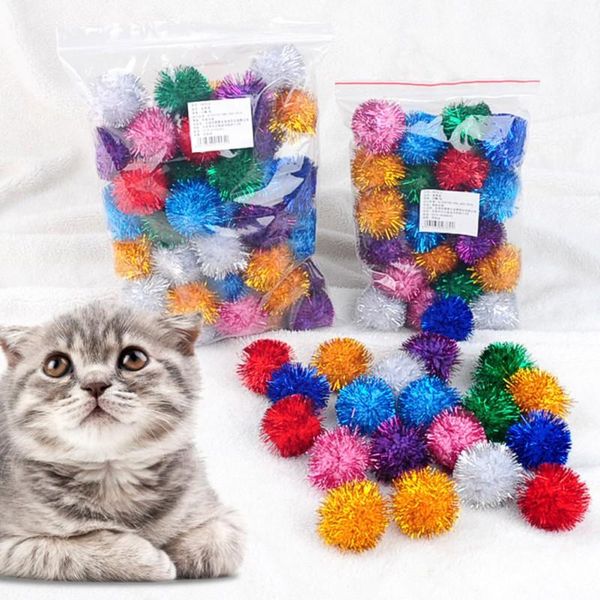 

cat toys interactive sound paper self-healing color bright silk glitter toy ball