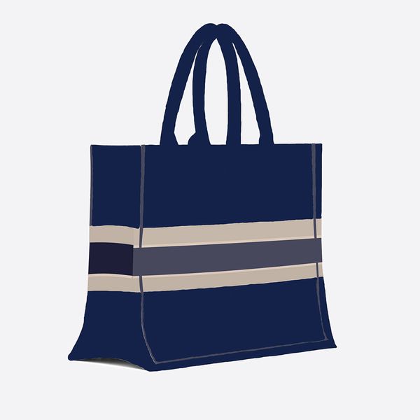 

Luxury Designer Bags Classic Embroidery Letter Large Shopping Bag For Women High Capacity Ladies Casual With Silk Scarf Blue Gray Black Color