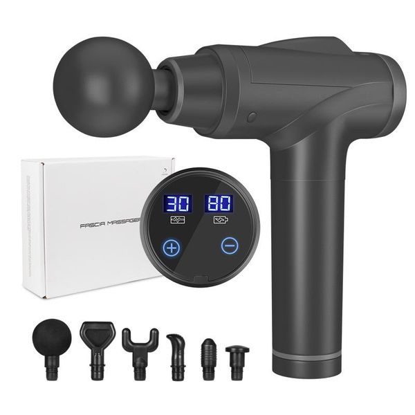 

massage gun lcd touch screen 30 gears stimulator deep muscle tissue masage device body relaxation slimming shaping pain relief
