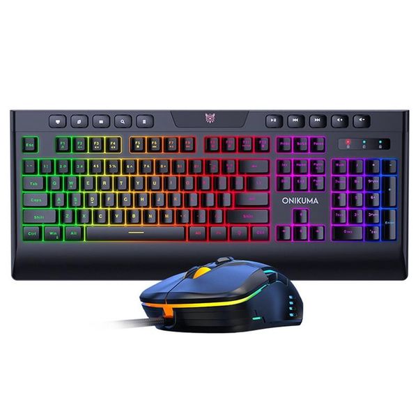 

keyboard mouse combos onikuma high and low key set game rgb luminous waterproof office usb wired