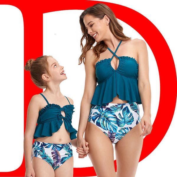 

2021 parent-child bikini bodysuit, White;black