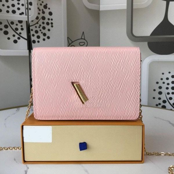 

women handbag purse chain flap bag shoulder bags fashion grain genuine leather plain hardware twist lock water ripple cowhide, Black;red