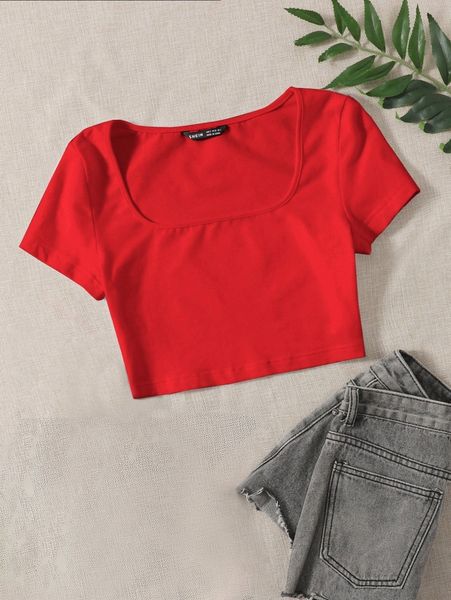 

scoop neck solid tee r8yw#, White