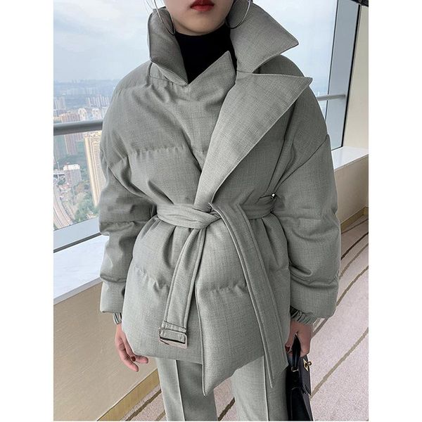 

quality record spot winter home season geese white duck down suit luminous down jacket women's 2021 fried street show thin suit