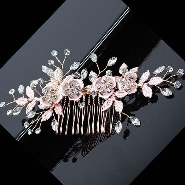

hair clips & barrettes bridal accessories for women wedding comb headwear crystal pearl bride headpiece pins leaves jewelry, Golden;silver
