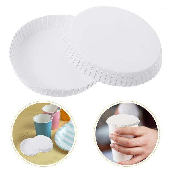 

pcs disposable cup covers household tea paper drinking lids cups & straws