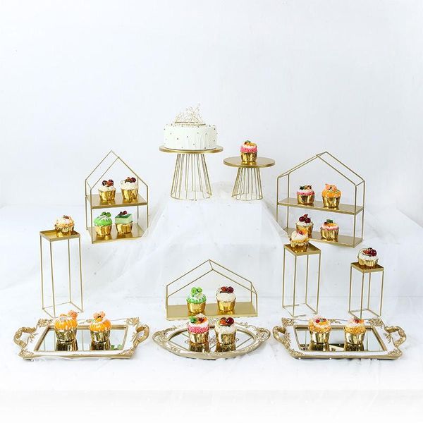 

other bakeware resin gold wedding cake stands sets baking coffee shop tableware cupcake macaron dessert display plates stone tray