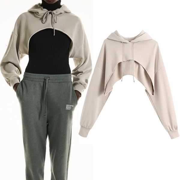 

cropped 2021 new hoodies women long sleeve harajuku sweatshirt woman ribbed frayed hem winter casual vintage korean pullovers y5bx s6dq, Black