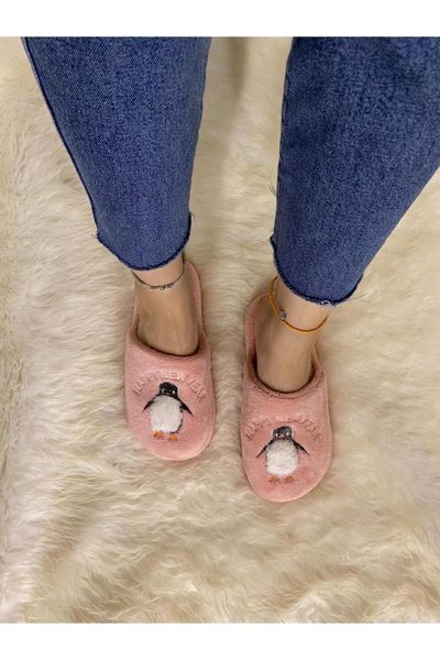 

slippers women's pink penguin pattern, Black