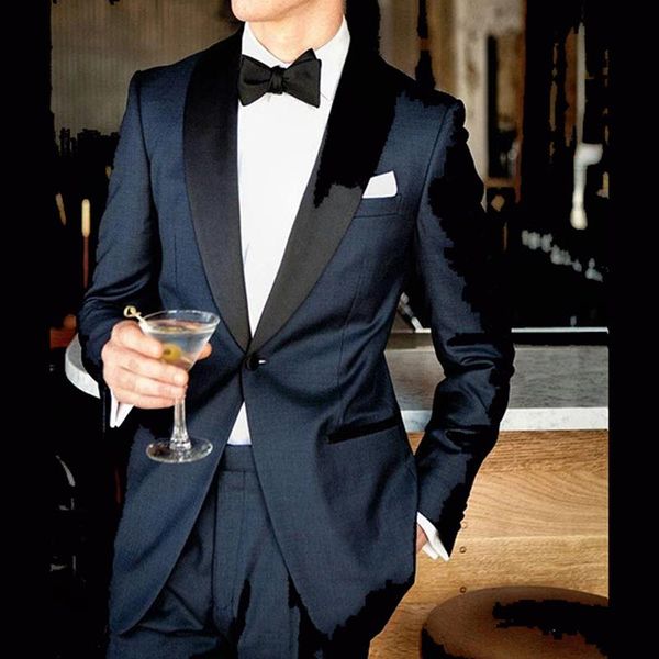 

men's suits & blazers fashion handsome groom tuxedos shawl lapel groomsmen men wedding one button man party suit (jacket+pants+tie), White;black