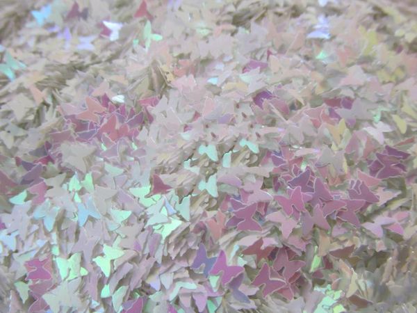 

nail glitter 5mm 50grams/bag pearlescent butterflies art spangle sequins white opal color shifting butterfly, Silver;gold
