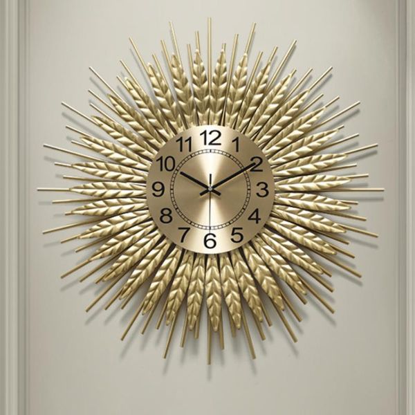 

wall clocks digital art clock decal living room home gold creative luxury silent relogio de parede decoration 11