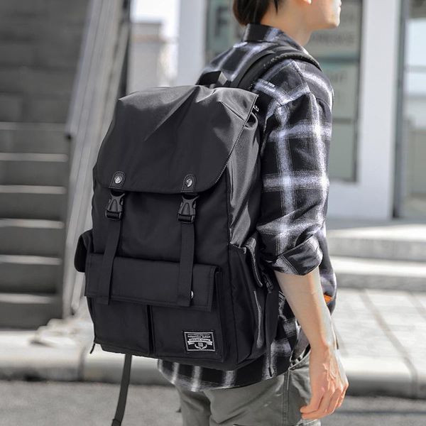 

school bags backpack men's leisure korean high students' large capacity travel bag usb multi-function computer fashion