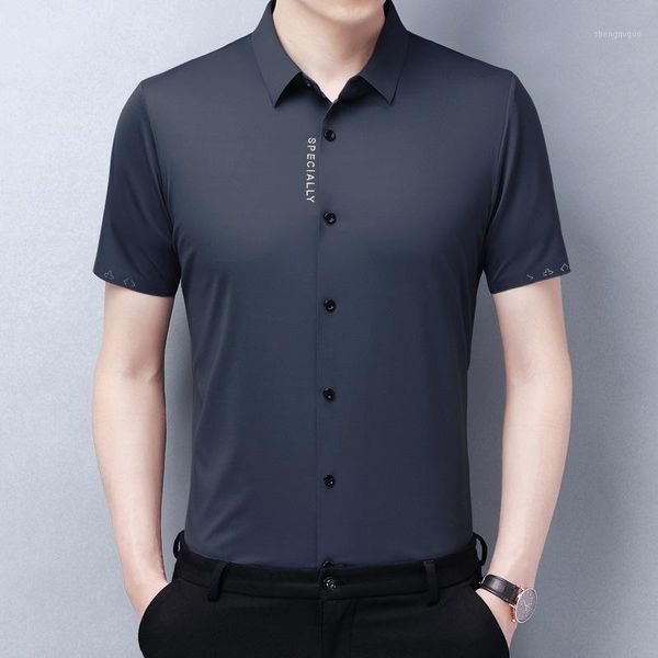

men's dress shirts non ironing seamless short sleeve shirt, White;black