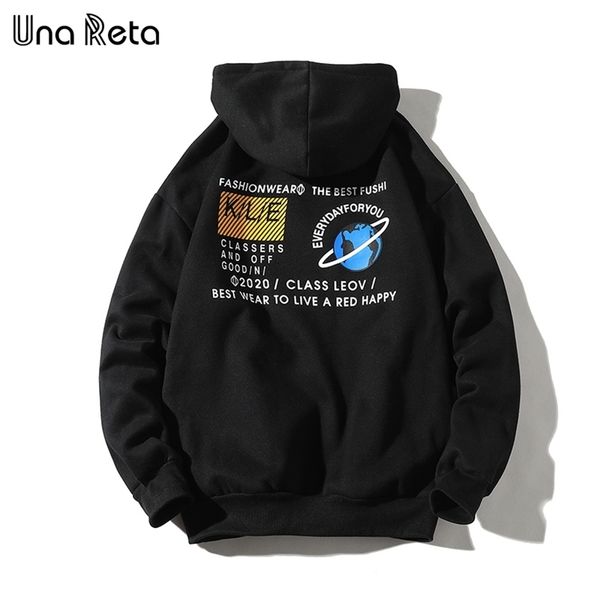 

una reta hip hop men hoodies sweatshirt autumn winter new fashion warm fleece pullover sweatshirts mens print casual streetwear lj201222, Black