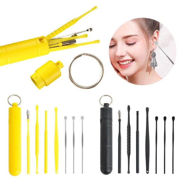 

electric nose & ear trimmers 6/7pcs cleaner earwax removal tool abs earpick curette reusable cleaning wax remove spoon pick cleanser care