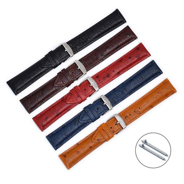 

watch bands 18mm 20mm 22mm leather band men women universal soft calfskin strap bracelet watchband for samsung galaxy active 2 42/46mm, Black;brown