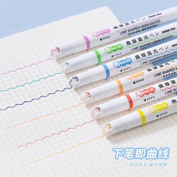 

gel pens creative color 0.5mm line pen automatic drawing curve student reading marker diy diary journal stationery art supplies
