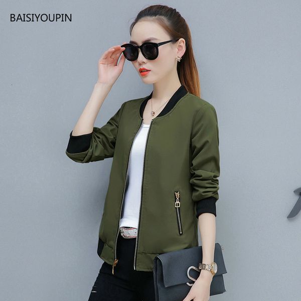 

spring autumn wear on both sides jacket women causal zipper baseball uniform bomber jacket long sleeve wide-waisted coat outwear y190828, Black;brown