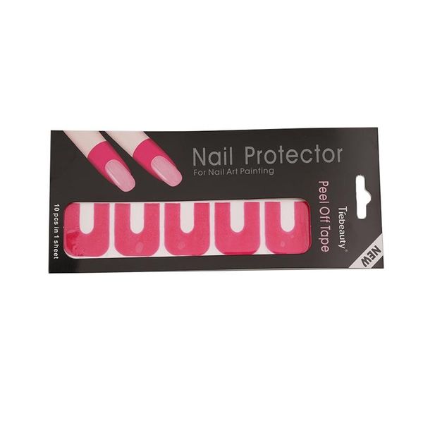 

nail art kits u shape spill prevention stick peel off tape for polish paint anti-nail protector sticker finger cover accessories