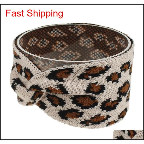 

leopard knitted headband fashion criss cross hair band winter elasticity bandanas warm wool knitting w jllfgc carshop2006, Silver