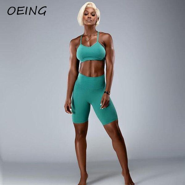 

yoga outfit women's biker shorts set seamless tights two piece fitness tracksuit workout jogging bras sets