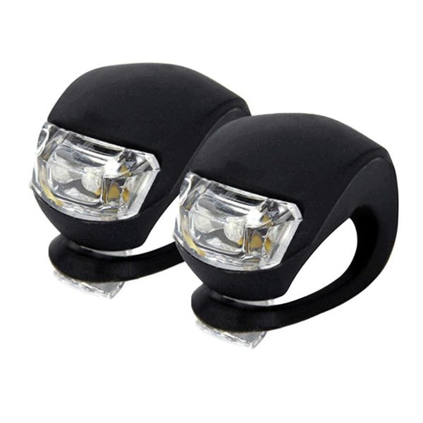 

bike lights 2 pcs silicone head waterproof light front rear led safety warning flash lamp for outdoor sports (black)