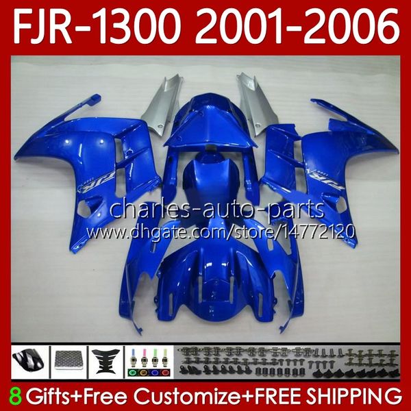 Fairings OEM para Yamaha FJR-1300 FJR 1300 A CC FJR1300 01 02 03 04 05 06 Moto Body 106NO.35 FJR-1300A 2001 2002 2003 2004 2005 2006 FJR1300A 01-06 Kit de carroçaria Gloss Blue